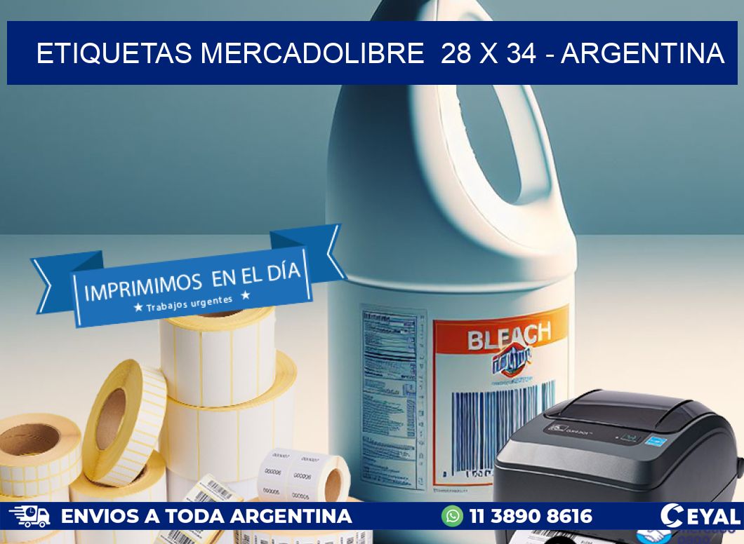 ETIQUETAS MERCADOLIBRE  28 x 34 - ARGENTINA