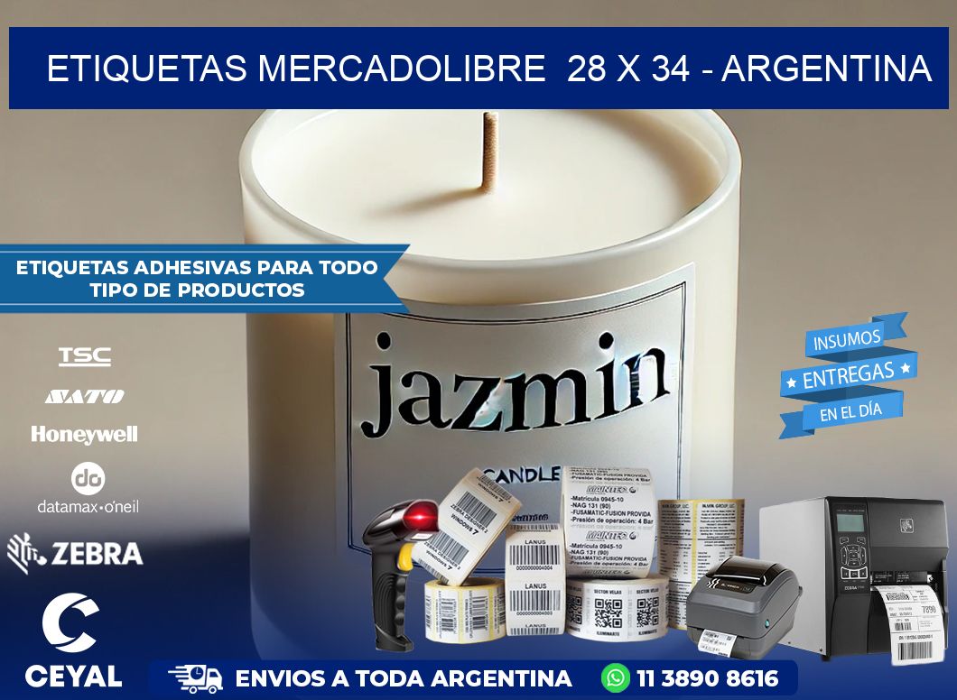 ETIQUETAS MERCADOLIBRE  28 x 34 – ARGENTINA