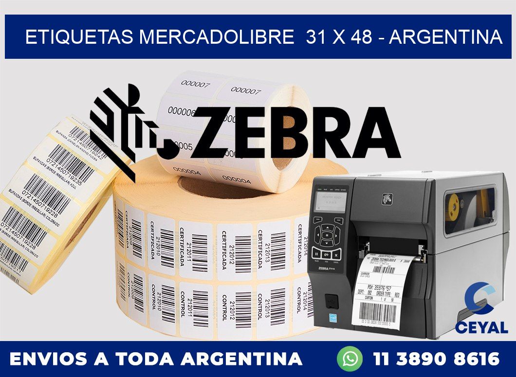 ETIQUETAS MERCADOLIBRE  31 x 48 – ARGENTINA