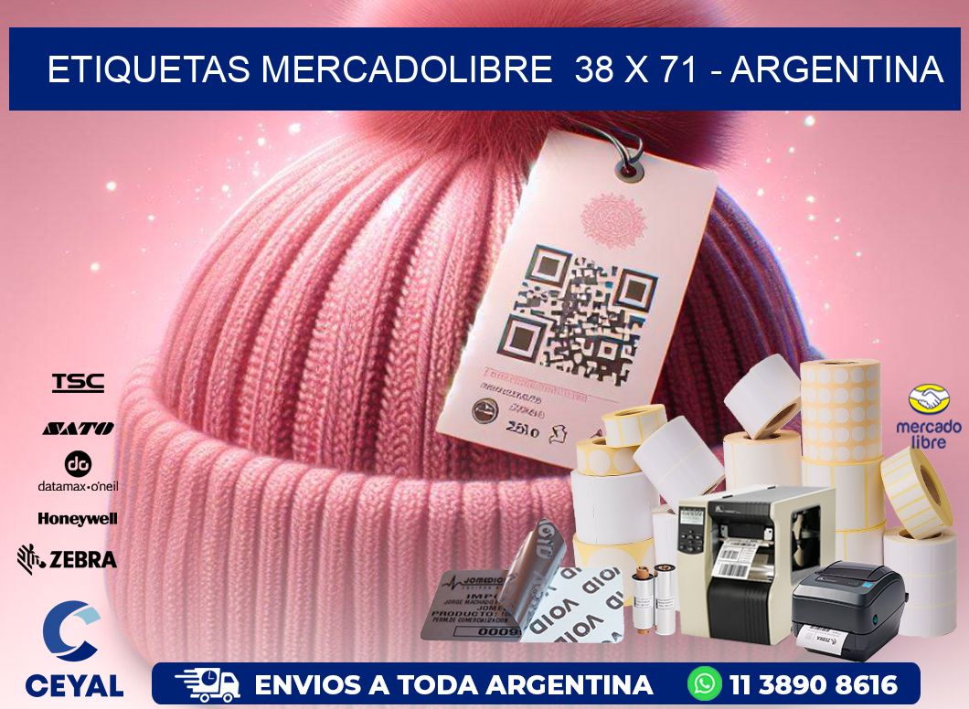 ETIQUETAS MERCADOLIBRE  38 x 71 - ARGENTINA