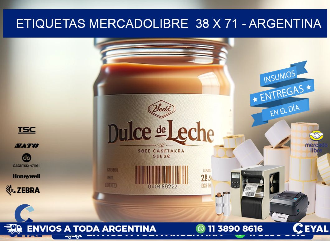 ETIQUETAS MERCADOLIBRE  38 x 71 - ARGENTINA
