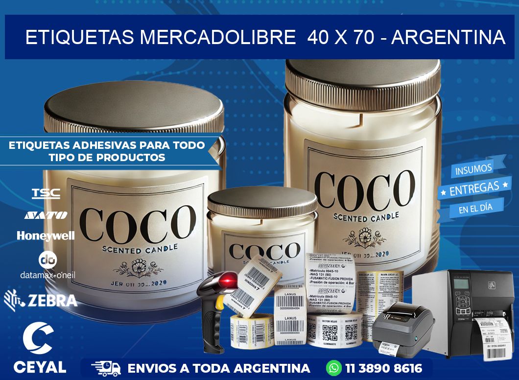 ETIQUETAS MERCADOLIBRE  40 x 70 – ARGENTINA