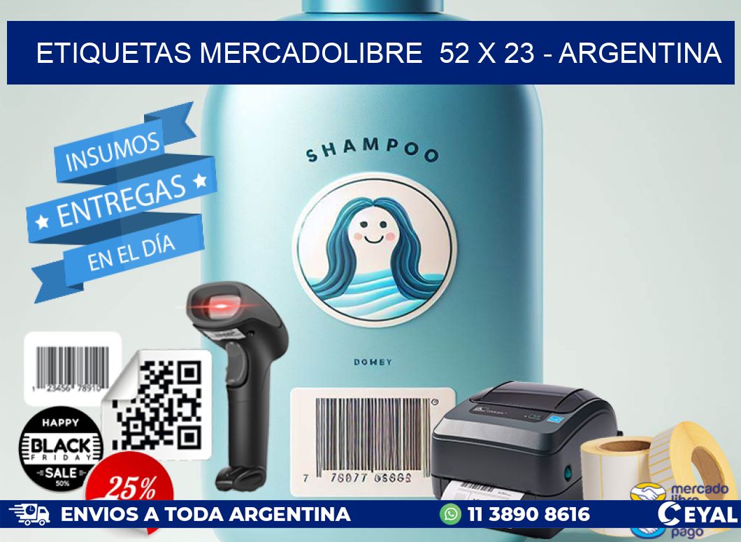 ETIQUETAS MERCADOLIBRE  52 x 23 - ARGENTINA