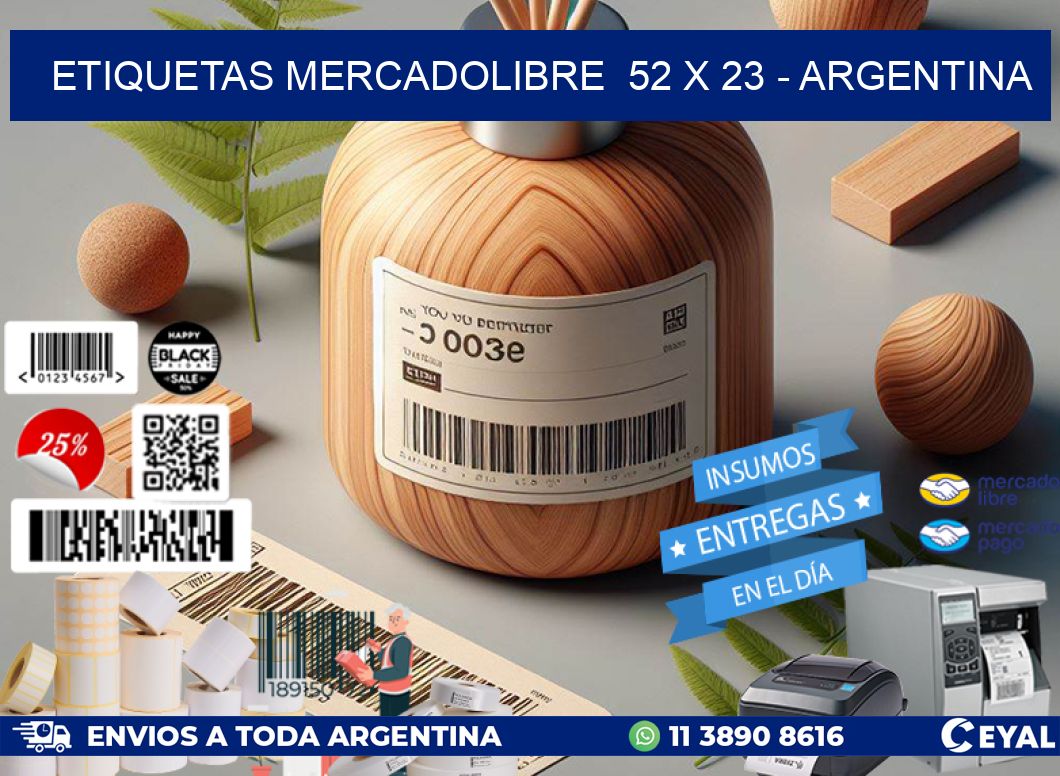 ETIQUETAS MERCADOLIBRE  52 x 23 - ARGENTINA