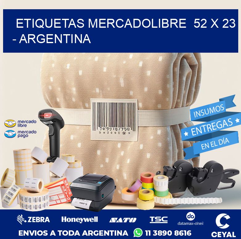 ETIQUETAS MERCADOLIBRE  52 x 23 - ARGENTINA