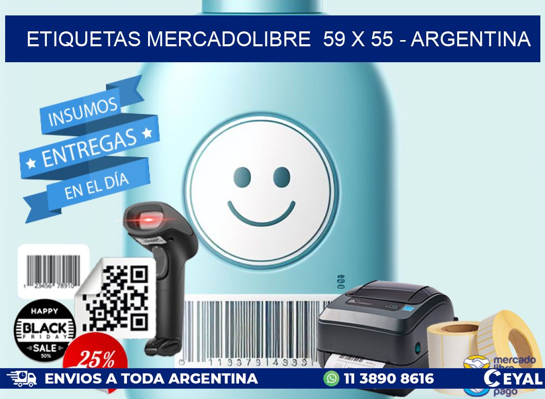 ETIQUETAS MERCADOLIBRE  59 x 55 - ARGENTINA