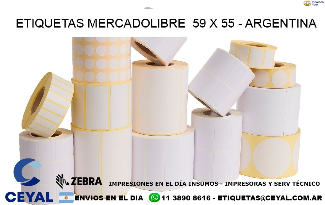 ETIQUETAS MERCADOLIBRE  59 x 55 - ARGENTINA