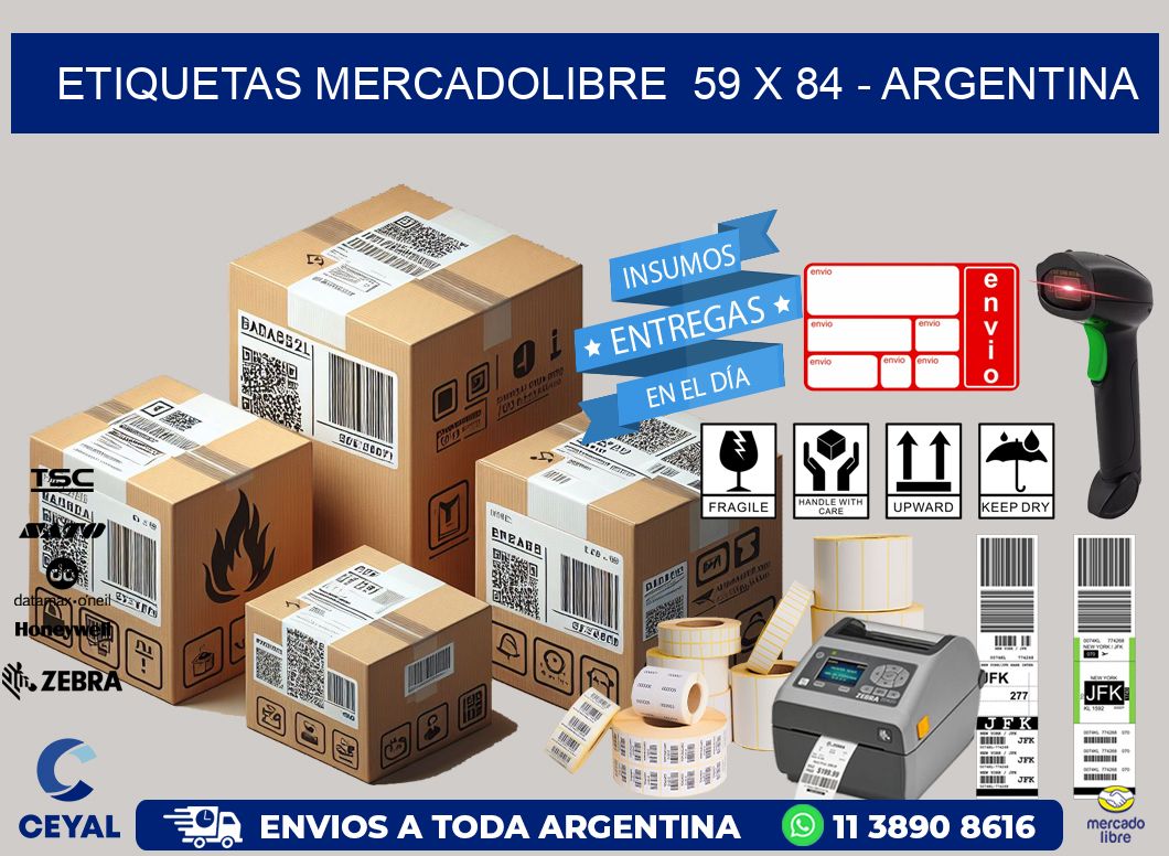 ETIQUETAS MERCADOLIBRE  59 x 84 - ARGENTINA