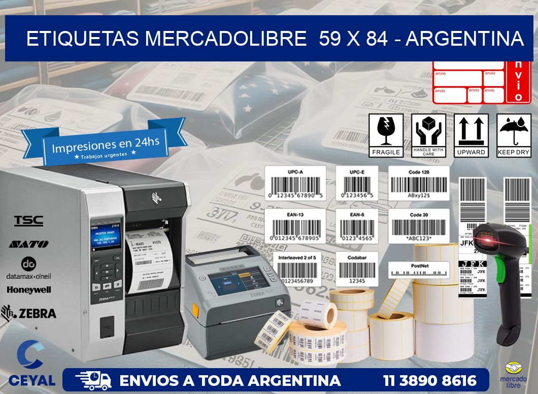 ETIQUETAS MERCADOLIBRE  59 x 84 - ARGENTINA