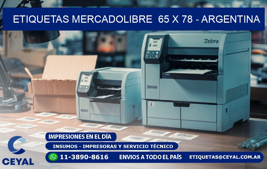 ETIQUETAS MERCADOLIBRE  65 x 78 - ARGENTINA