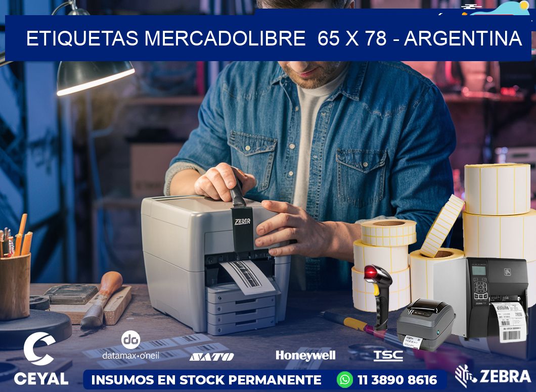 ETIQUETAS MERCADOLIBRE  65 x 78 - ARGENTINA