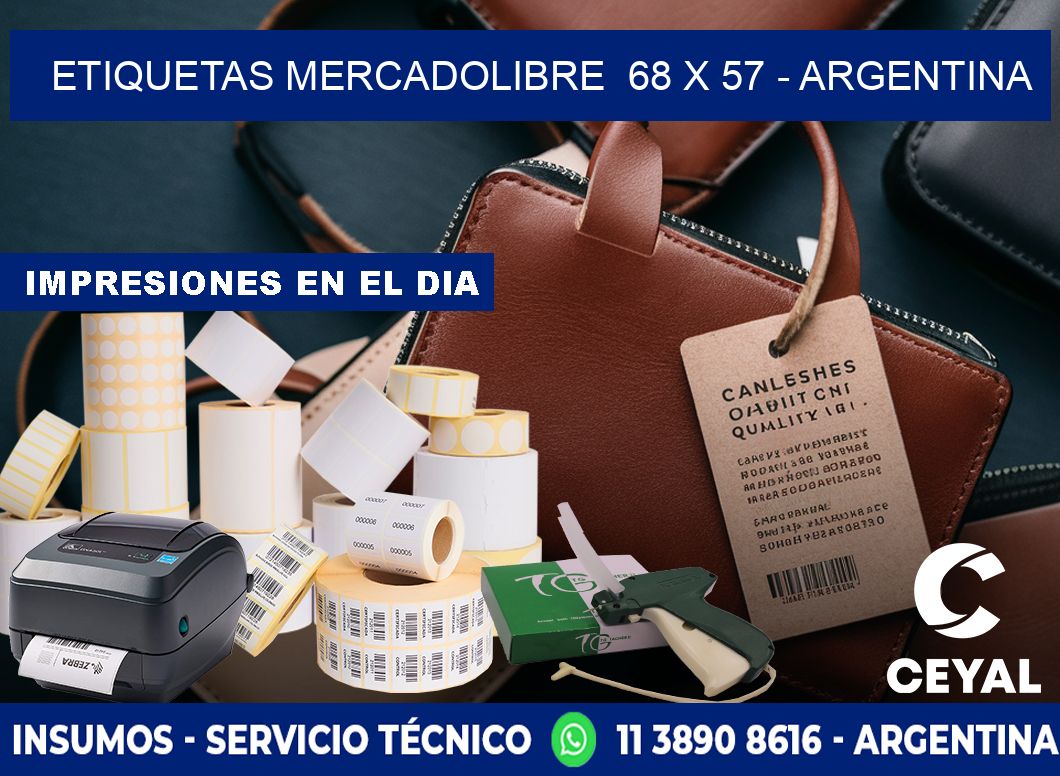 ETIQUETAS MERCADOLIBRE  68 x 57 - ARGENTINA