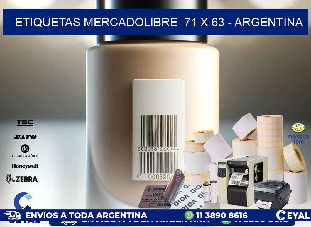 ETIQUETAS MERCADOLIBRE  71 x 63 – ARGENTINA