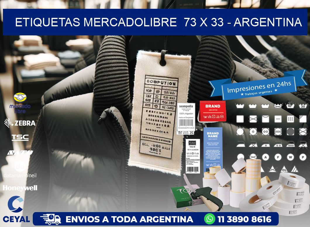 ETIQUETAS MERCADOLIBRE  73 x 33 - ARGENTINA