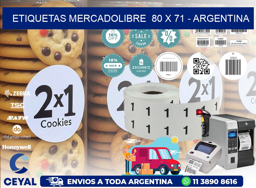 ETIQUETAS MERCADOLIBRE  80 x 71 - ARGENTINA