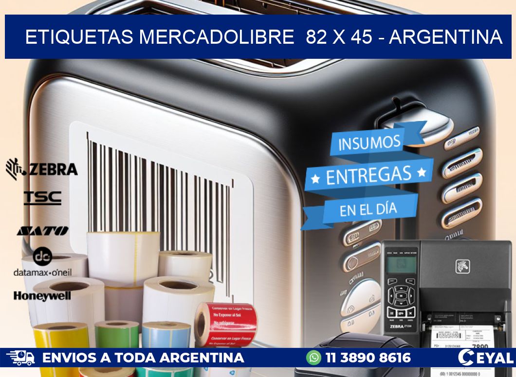 ETIQUETAS MERCADOLIBRE  82 x 45 - ARGENTINA