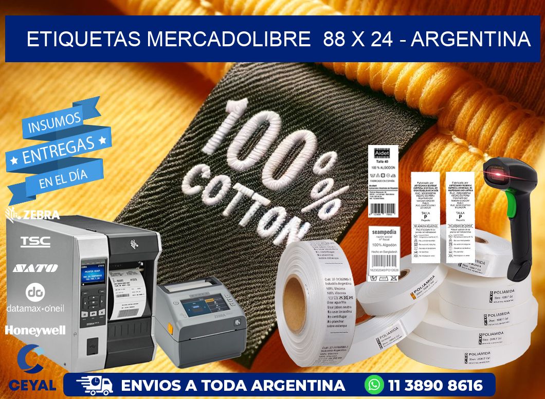 ETIQUETAS MERCADOLIBRE  88 x 24 - ARGENTINA