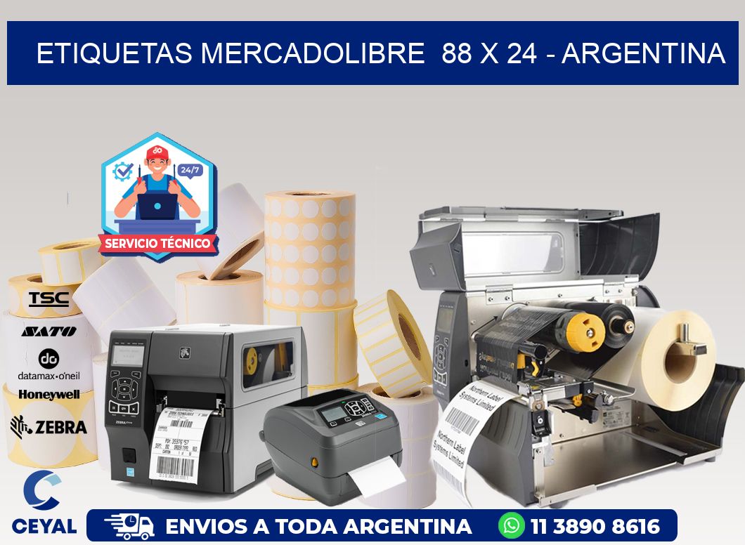 ETIQUETAS MERCADOLIBRE  88 x 24 - ARGENTINA