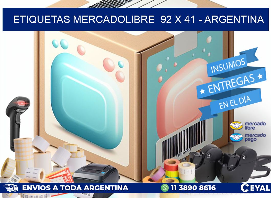 ETIQUETAS MERCADOLIBRE  92 x 41 - ARGENTINA