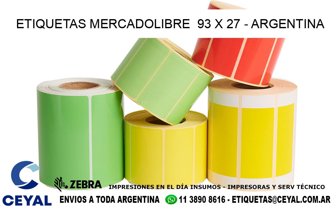 ETIQUETAS MERCADOLIBRE  93 x 27 - ARGENTINA