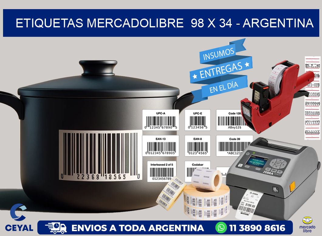 ETIQUETAS MERCADOLIBRE  98 x 34 – ARGENTINA