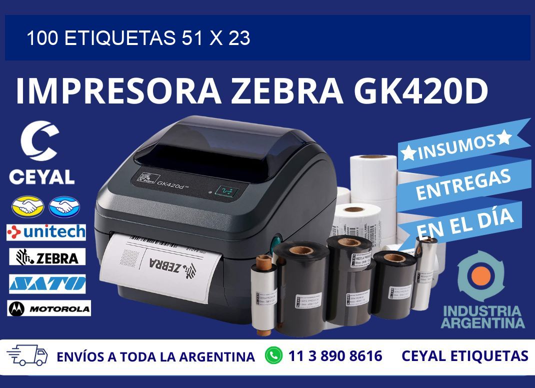 100 ETIQUETAS 51 x 23