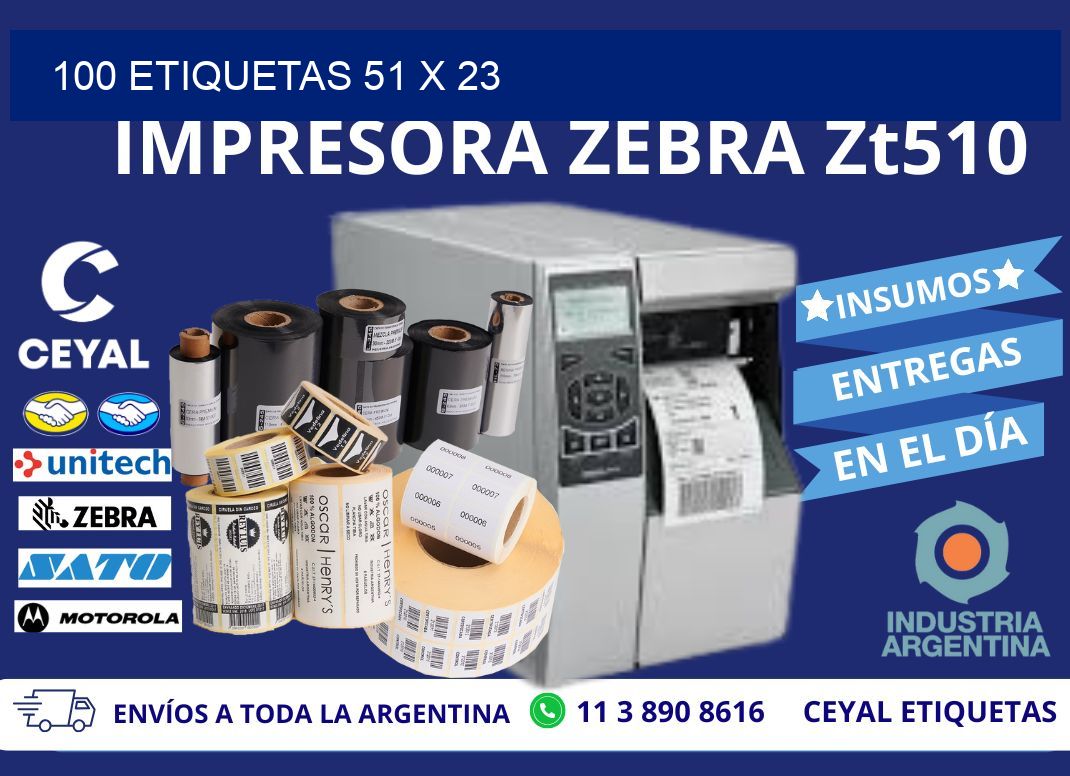 100 ETIQUETAS 51 x 23