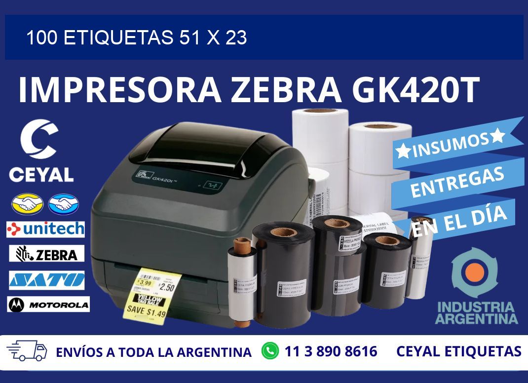 100 ETIQUETAS 51 x 23