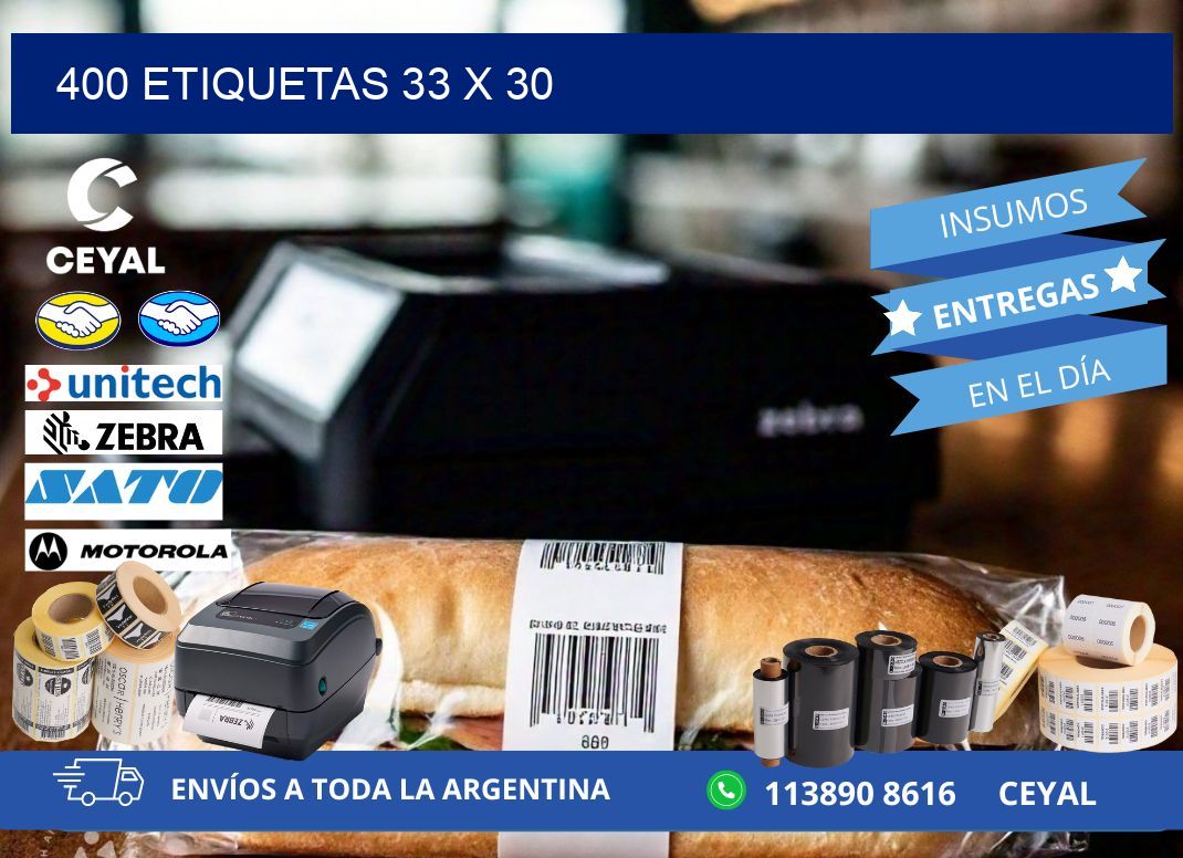 400 ETIQUETAS 33 x 30