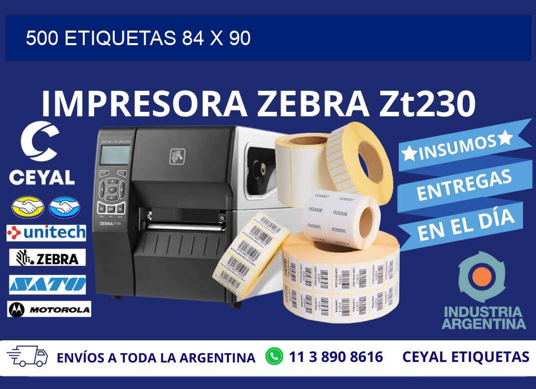 500 ETIQUETAS 84 x 90