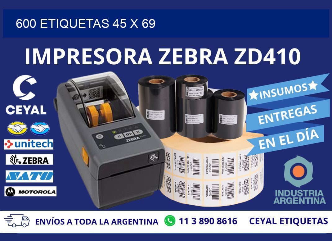 600 ETIQUETAS 45 x 69