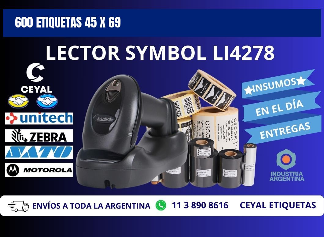 600 ETIQUETAS 45 x 69