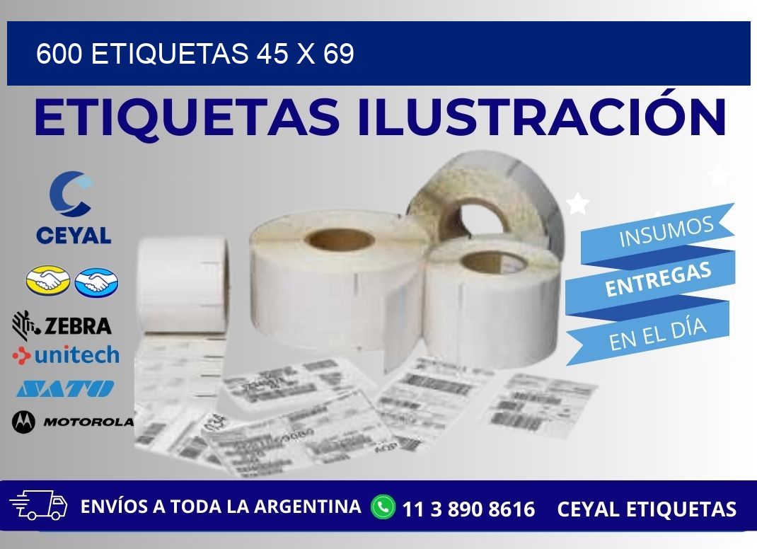 600 ETIQUETAS 45 x 69