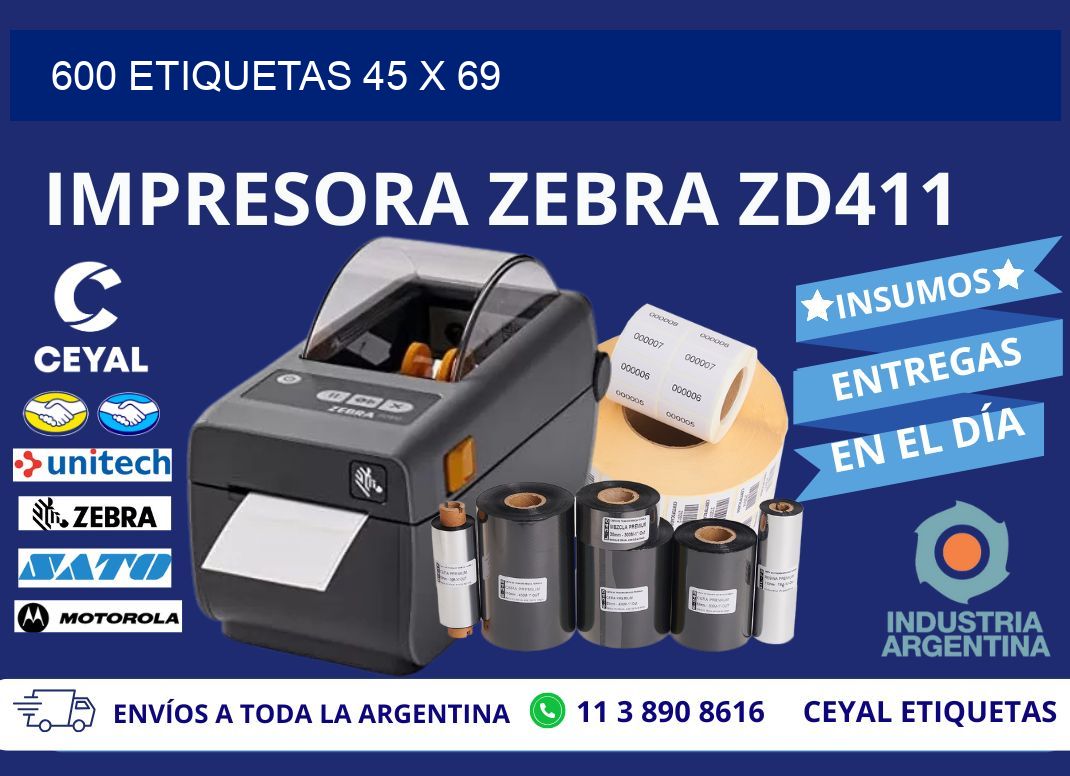 600 ETIQUETAS 45 x 69