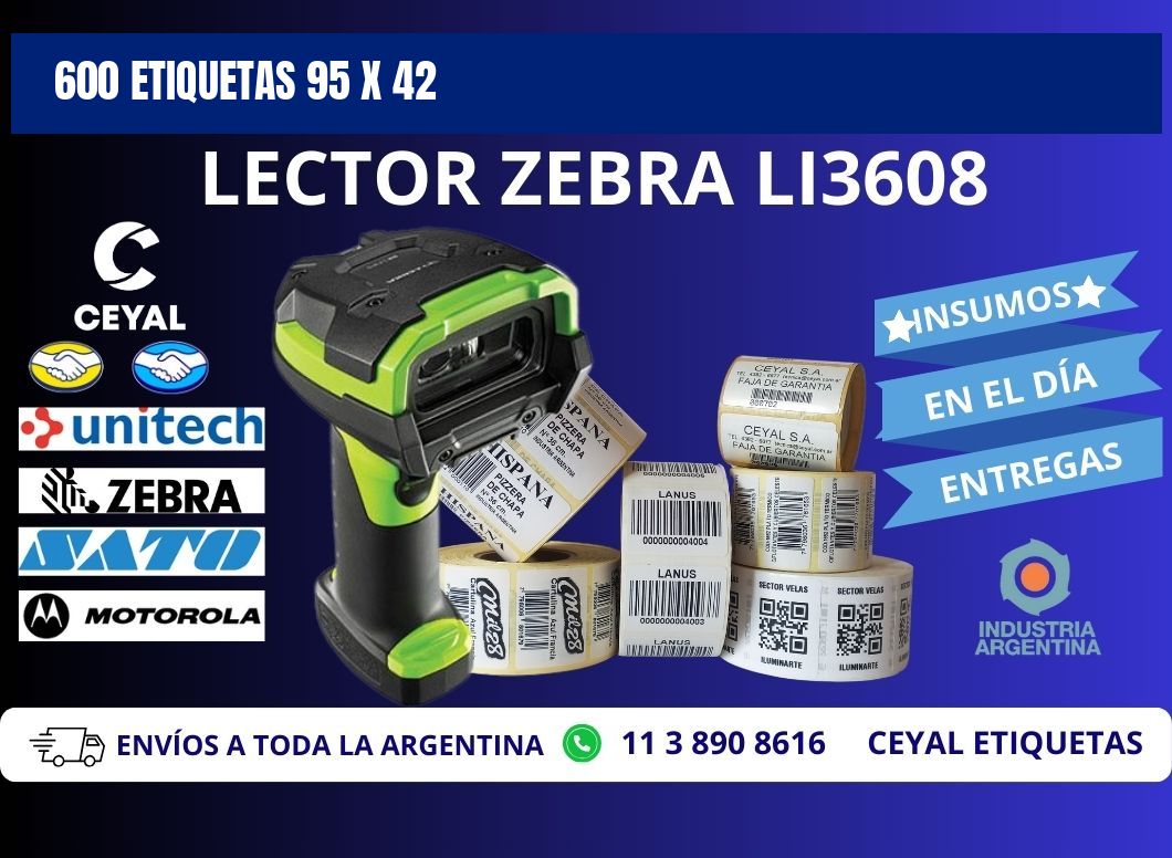 600 ETIQUETAS 95 x 42