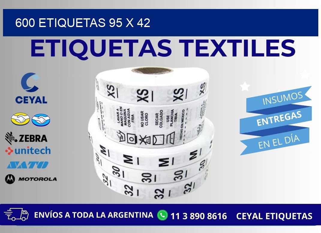 600 ETIQUETAS 95 x 42