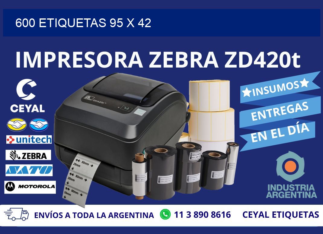 600 ETIQUETAS 95 x 42