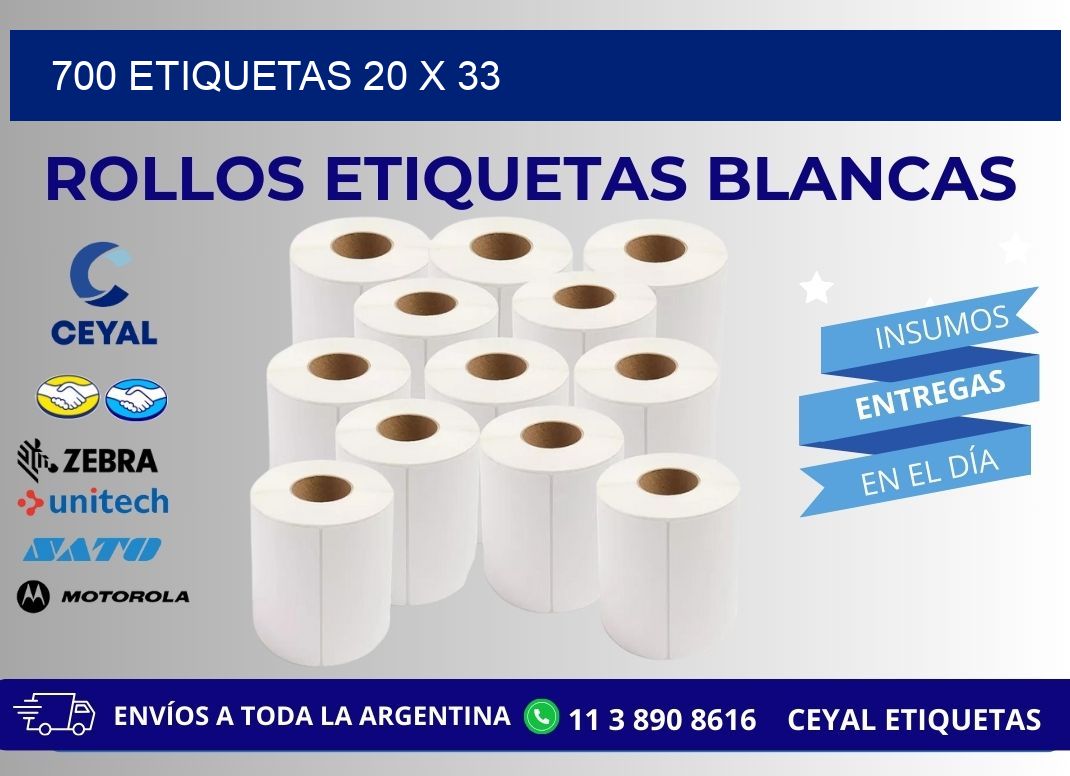 700 ETIQUETAS 20 x 33