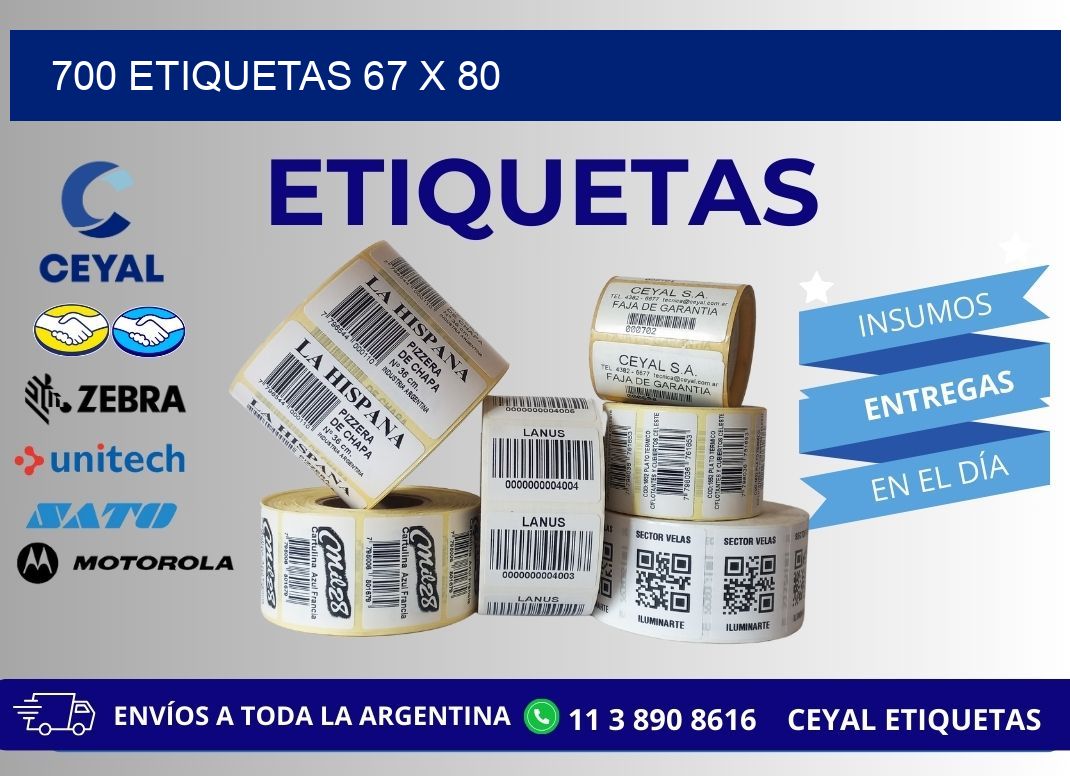 700 ETIQUETAS 67 x 80