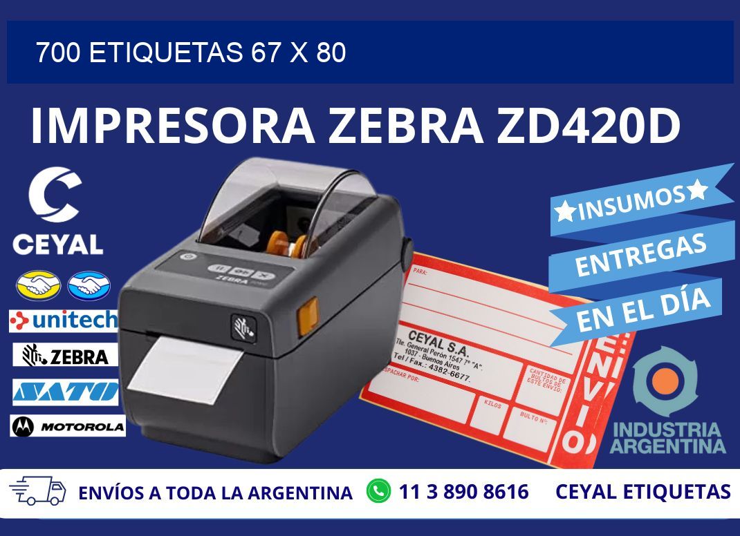 700 ETIQUETAS 67 x 80