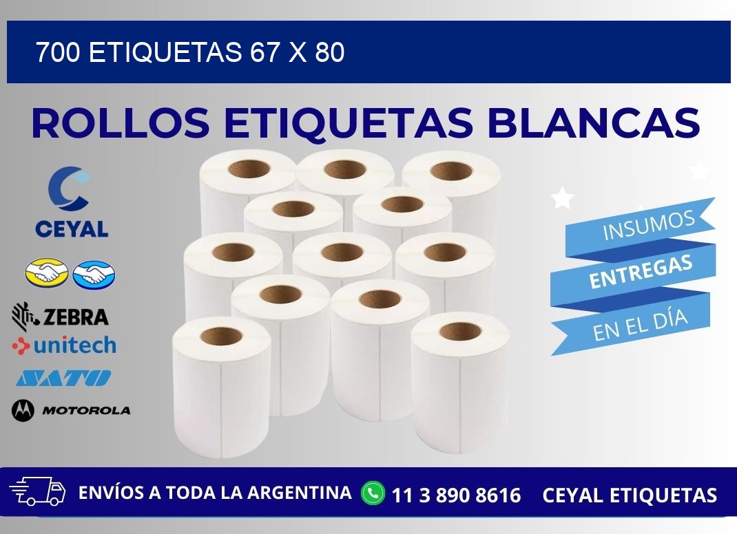 700 ETIQUETAS 67 x 80
