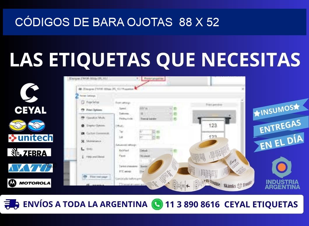 CÓDIGOS DE BARA OJOTAS  88 x 52