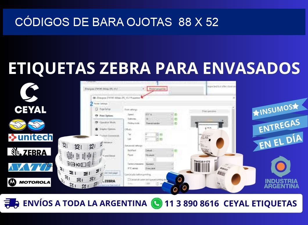 CÓDIGOS DE BARA OJOTAS  88 x 52