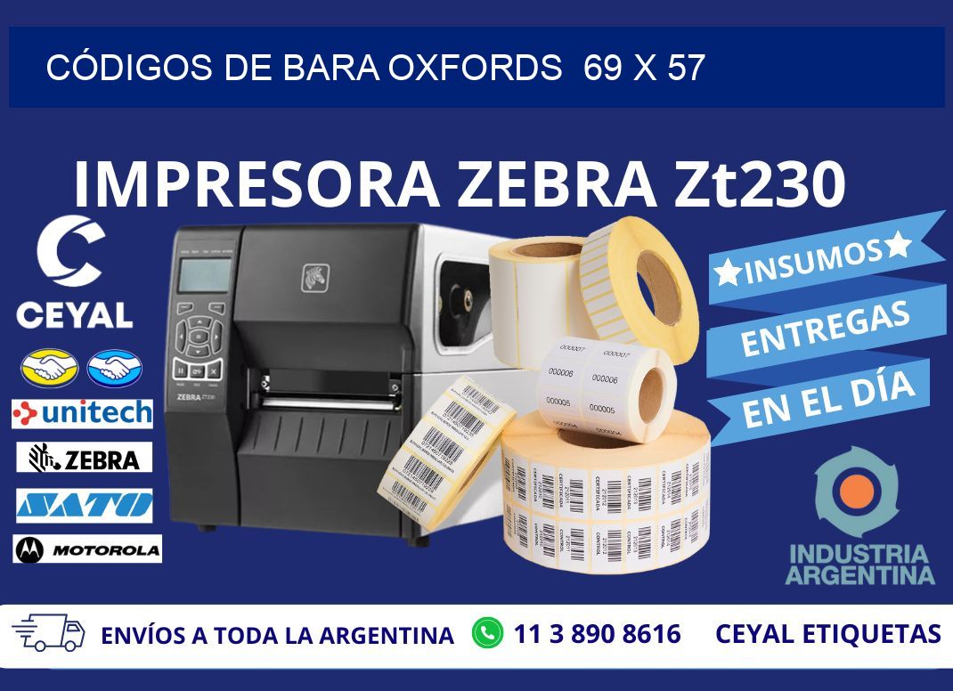 CÓDIGOS DE BARA OXFORDS  69 x 57