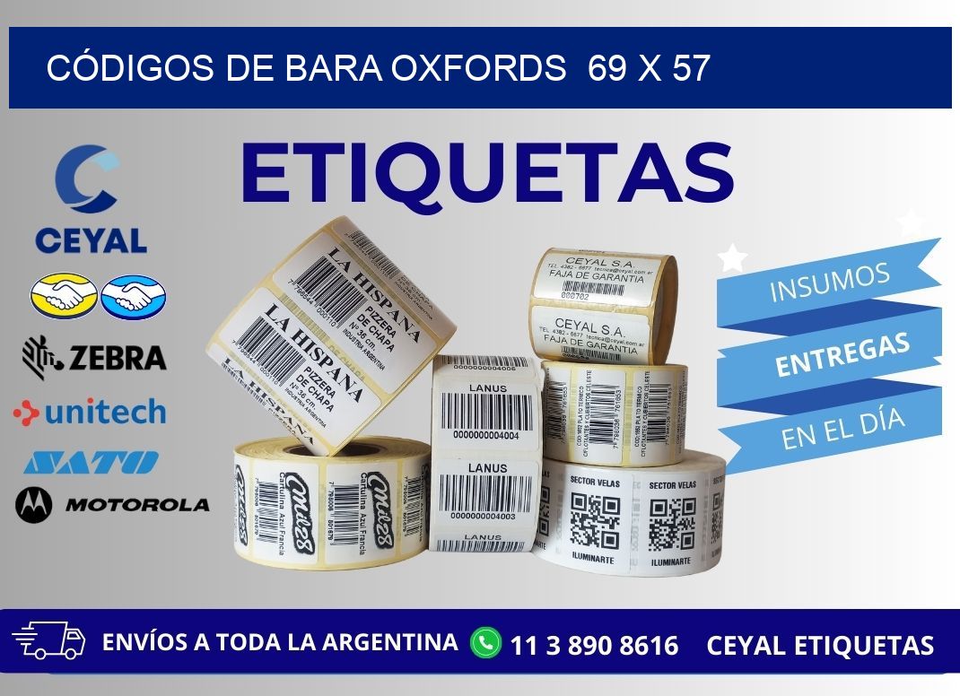 CÓDIGOS DE BARA OXFORDS  69 x 57