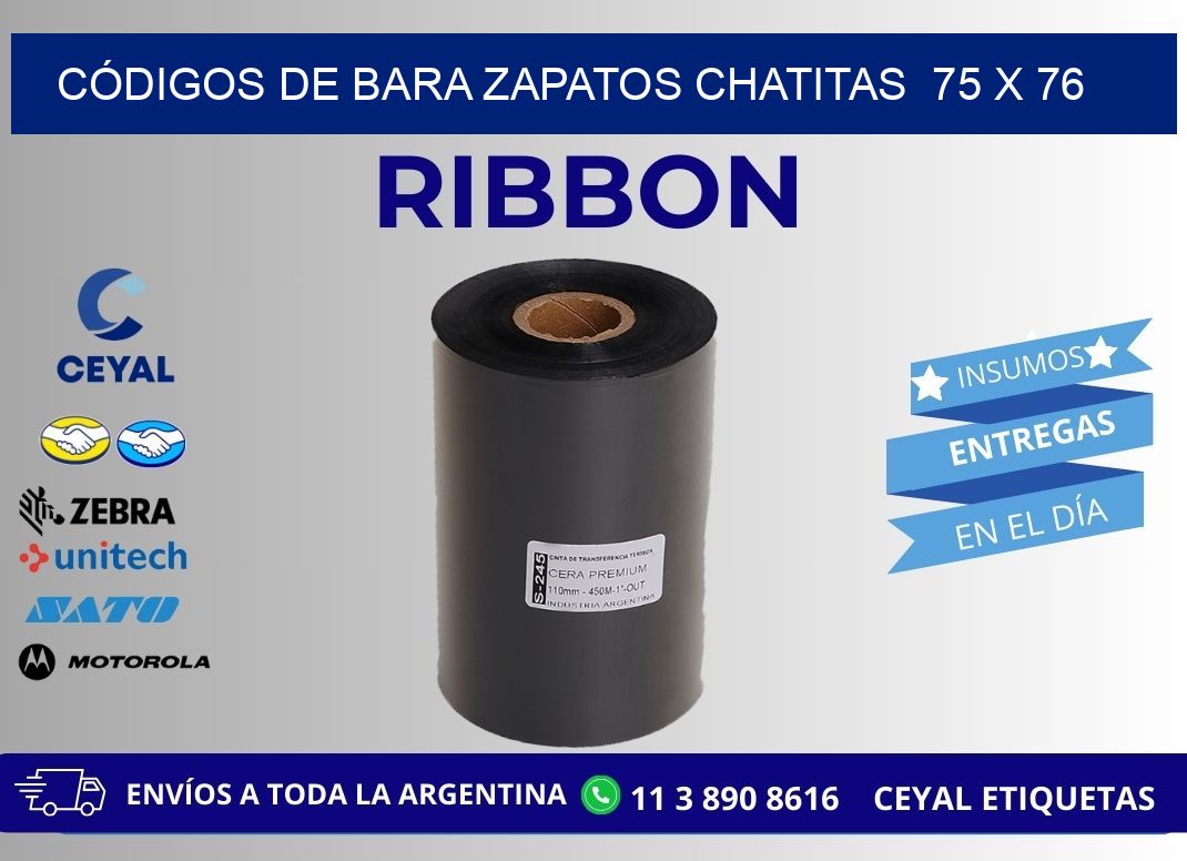CÓDIGOS DE BARA ZAPATOS CHATITAS  75 x 76