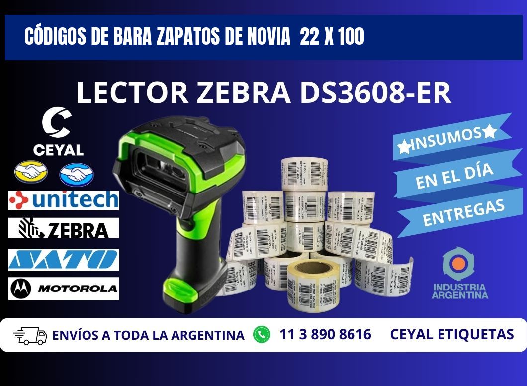 CÓDIGOS DE BARA ZAPATOS DE NOVIA  22 x 100
