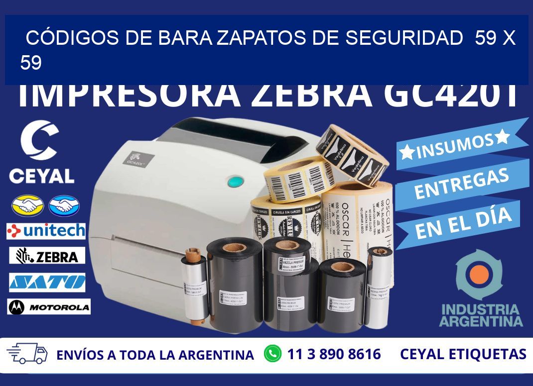 CÓDIGOS DE BARA ZAPATOS DE SEGURIDAD  59 x 59