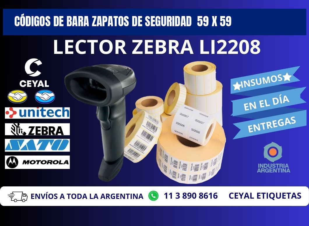 CÓDIGOS DE BARA ZAPATOS DE SEGURIDAD  59 x 59