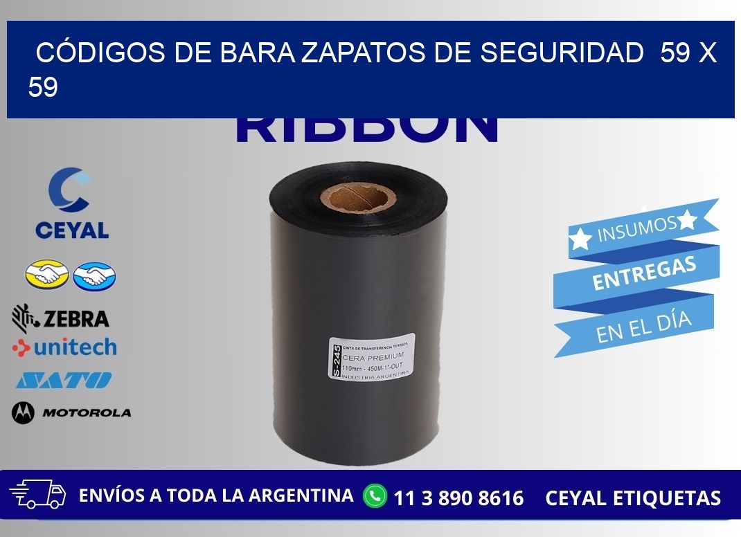 CÓDIGOS DE BARA ZAPATOS DE SEGURIDAD  59 x 59